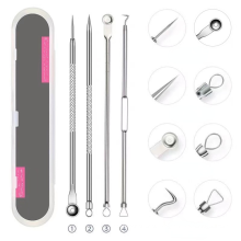Wholesale Stainless Steel Acne Needle Suitable for Facial Care To Remove Blackhead Acne Needle 4-piece Set